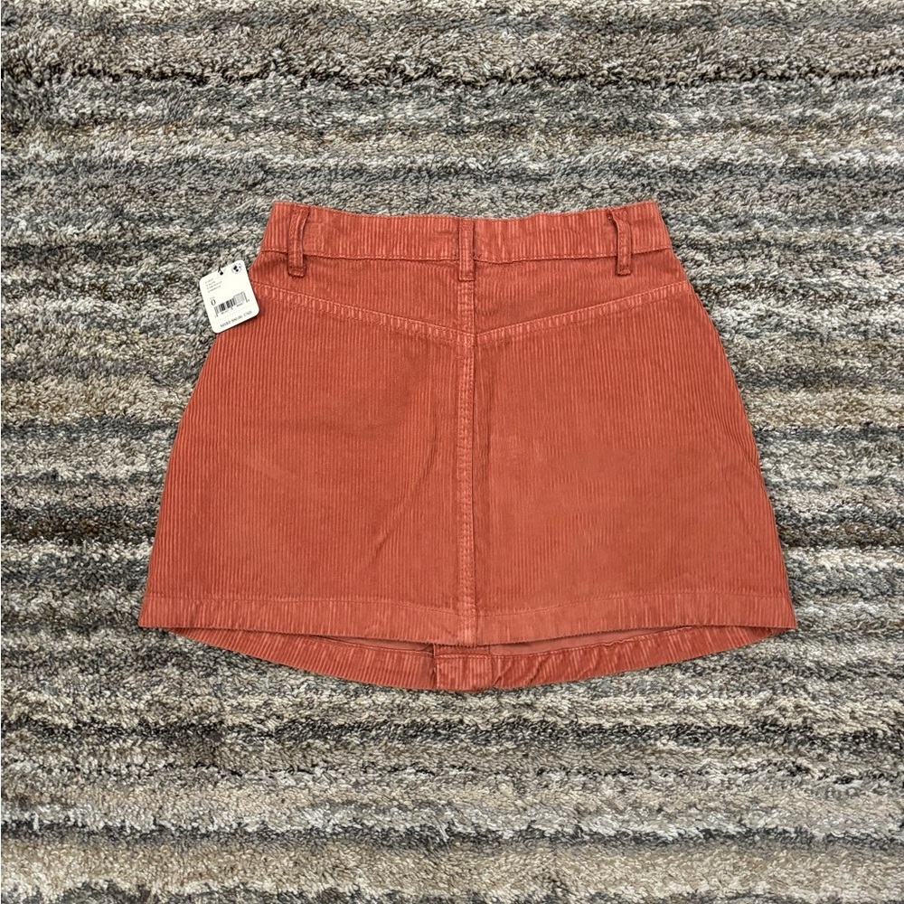 Free People Rust Corduroy Button-Front Mini Skirt - Picture 14 of 14